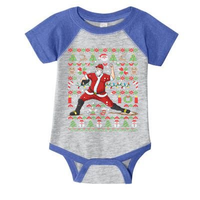 Ugly Christmas Pitcher Baseball Santa Claus Great Gift Infant Baby Jersey Bodysuit