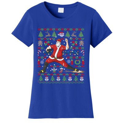 Ugly Christmas Pitcher Baseball Santa Claus Great Gift Women's T-Shirt