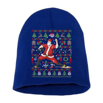 Ugly Christmas Pitcher Baseball Santa Claus Great Gift Short Acrylic Beanie