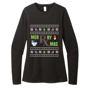 Ugly Christmas Pharmacy Tech Merry Xmas Pharmacist Gift Womens CVC Long Sleeve Shirt