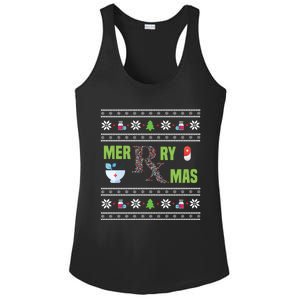 Ugly Christmas Pharmacy Tech Merry Xmas Pharmacist Gift Ladies PosiCharge Competitor Racerback Tank