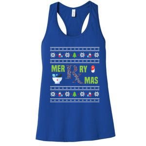 Ugly Christmas Pharmacy Tech Merry Xmas Pharmacist Gift Women's Racerback Tank