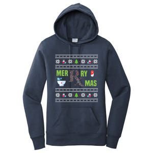 Ugly Christmas Pharmacy Tech Merry Xmas Pharmacist Gift Women's Pullover Hoodie