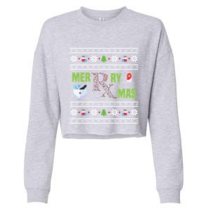 Ugly Christmas Pharmacy Tech Merry Xmas Pharmacist Gift Cropped Pullover Crew