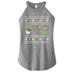 Ugly Christmas Pharmacy Tech Merry Xmas Pharmacist Gift Women's Perfect Tri Rocker Tank