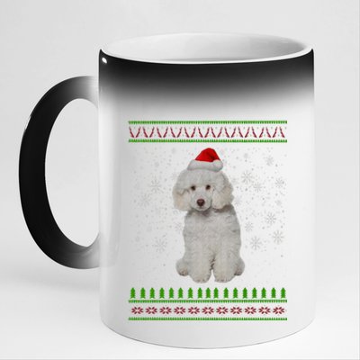 Ugly Christmas Poodle Dog Xmas Merry Christmas Funny Gift Meaningful Gift 11oz Black Color Changing Mug