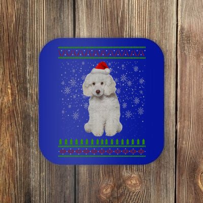 Ugly Christmas Poodle Dog Xmas Merry Christmas Funny Gift Meaningful Gift Coaster