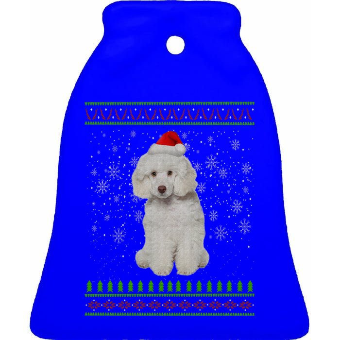 Ugly Christmas Poodle Dog Xmas Merry Christmas Funny Gift Meaningful Gift Ceramic Bell Ornament