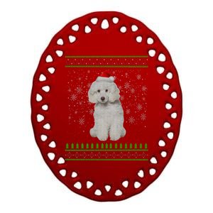 Ugly Christmas Poodle Dog Xmas Merry Christmas Funny Gift Meaningful Gift Ceramic Oval Ornament