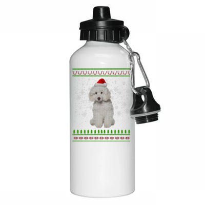 Ugly Christmas Poodle Dog Xmas Merry Christmas Funny Gift Meaningful Gift Aluminum Water Bottle