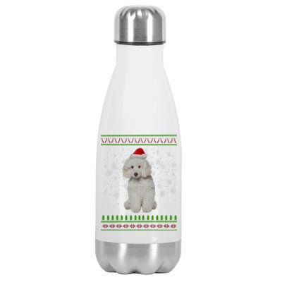 Ugly Christmas Poodle Dog Xmas Merry Christmas Funny Gift Meaningful Gift Stainless Steel Insulated Water Bottle