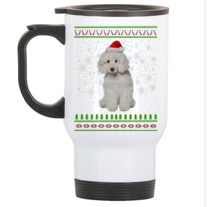 Ugly Christmas Poodle Dog Xmas Merry Christmas Funny Gift Meaningful Gift Stainless Steel Travel Mug