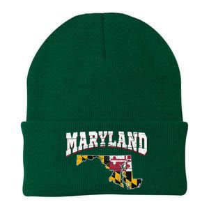 Us Citizen Proud America State Flag Land Map Maryland Knit Cap Winter Beanie