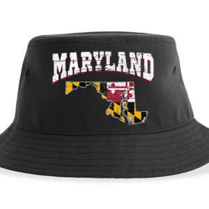 Us Citizen Proud America State Flag Land Map Maryland Sustainable Bucket Hat