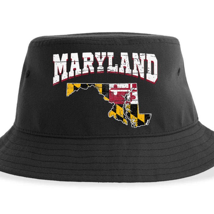 Us Citizen Proud America State Flag Land Map Maryland Sustainable Bucket Hat