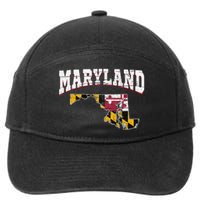 Us Citizen Proud America State Flag Land Map Maryland 7-Panel Snapback Hat