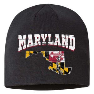 Us Citizen Proud America State Flag Land Map Maryland Sustainable Beanie