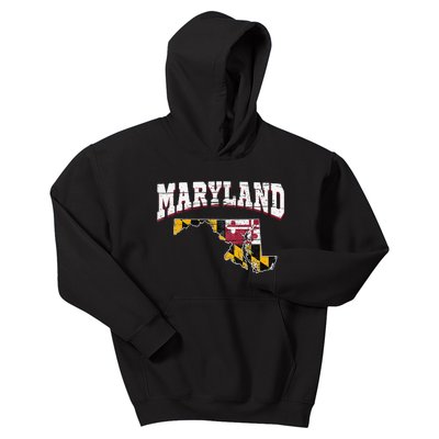 Us Citizen Proud America State Flag Land Map Maryland Kids Hoodie