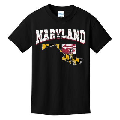 Us Citizen Proud America State Flag Land Map Maryland Kids T-Shirt