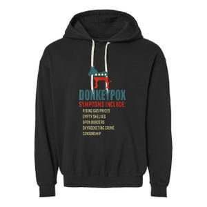 Unny Conservative Republican Anti Biden Donkeypox Garment-Dyed Fleece Hoodie