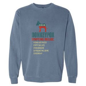 Unny Conservative Republican Anti Biden Donkeypox Garment-Dyed Sweatshirt