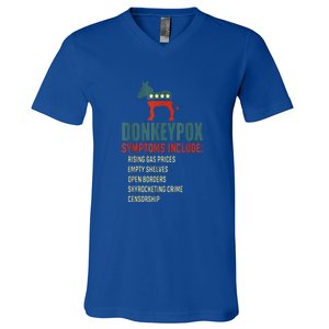 Unny Conservative Republican Anti Biden Donkeypox V-Neck T-Shirt