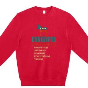 Unny Conservative Republican Anti Biden Donkeypox Premium Crewneck Sweatshirt