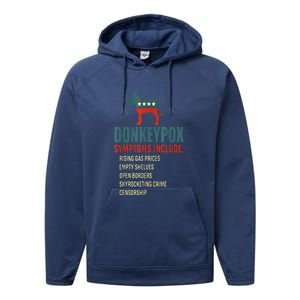 Unny Conservative Republican Anti Biden Donkeypox Performance Fleece Hoodie