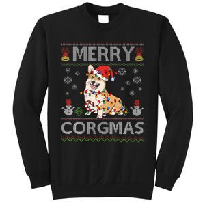 Ugly Corgi Santa Christmas Lights Dog Lover Merry Corgmas Sweatshirt