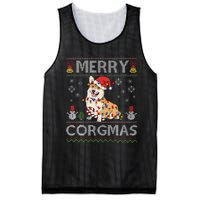 Ugly Corgi Santa Christmas Lights Dog Lover Merry Corgmas Mesh Reversible Basketball Jersey Tank