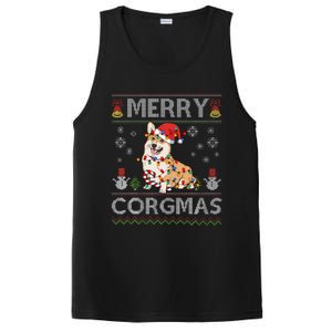 Ugly Corgi Santa Christmas Lights Dog Lover Merry Corgmas PosiCharge Competitor Tank