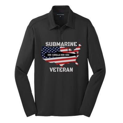 Uss Cavalla Ssn684 Submarine Veteran Day Father Grandpa Dad Gift Silk Touch Performance Long Sleeve Polo