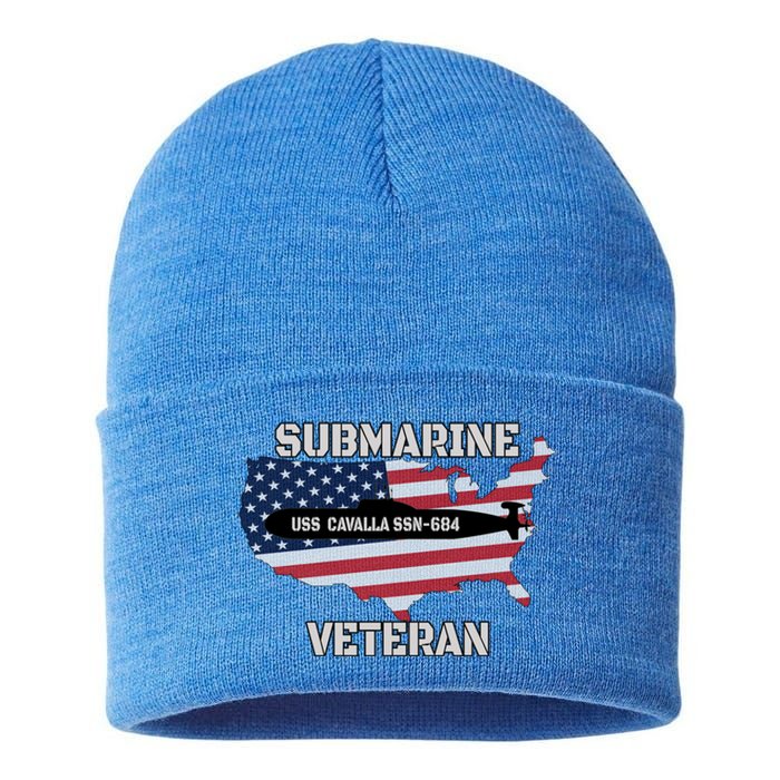 Uss Cavalla Ssn684 Submarine Veteran Day Father Grandpa Dad Gift Sustainable Knit Beanie