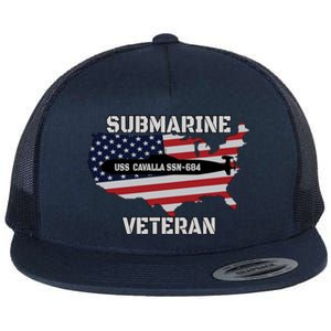 Uss Cavalla Ssn684 Submarine Veteran Day Father Grandpa Dad Gift Flat Bill Trucker Hat