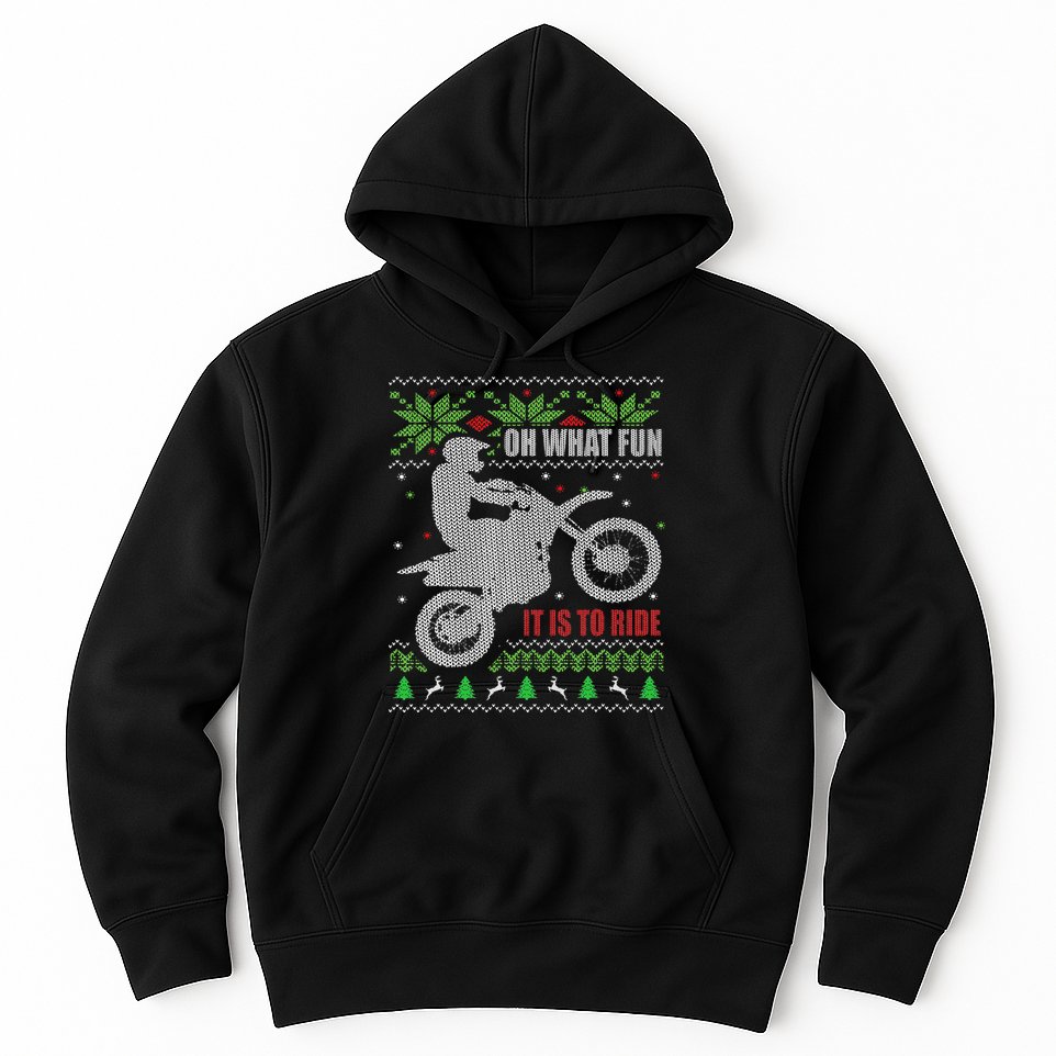 Ugly Christmas Sweater Dirt Bike Motorcycle Motocross Biker Hoodie