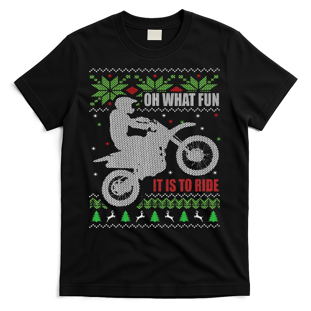 Ugly Christmas Sweater Dirt Bike Motorcycle Motocross Biker T-Shirt