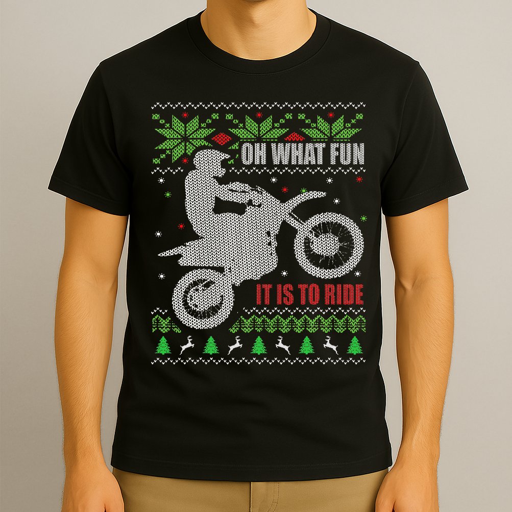 Ugly Christmas Sweater Dirt Bike Motorcycle Motocross Biker T-Shirt