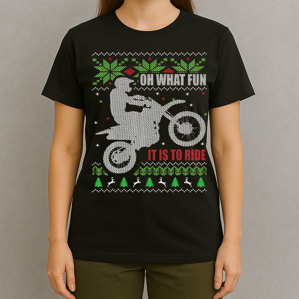 Ugly Christmas Sweater Dirt Bike Motorcycle Motocross Biker T-Shirt
