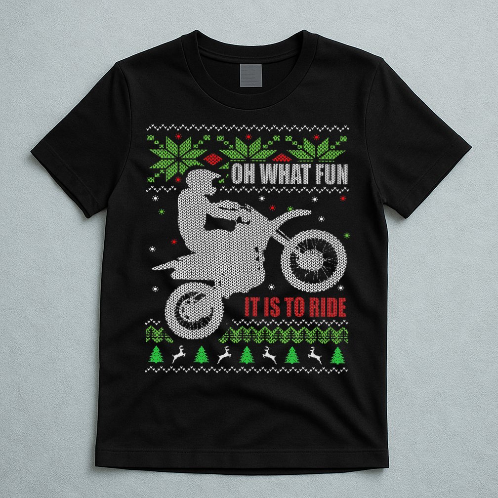 Ugly Christmas Sweater Dirt Bike Motorcycle Motocross Biker T-Shirt