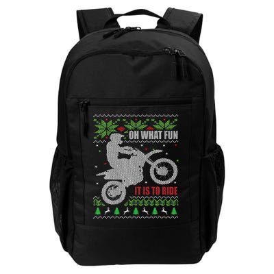 Ugly Christmas Sweater Dirt Bike Motorcycle Motocross Biker Backpack