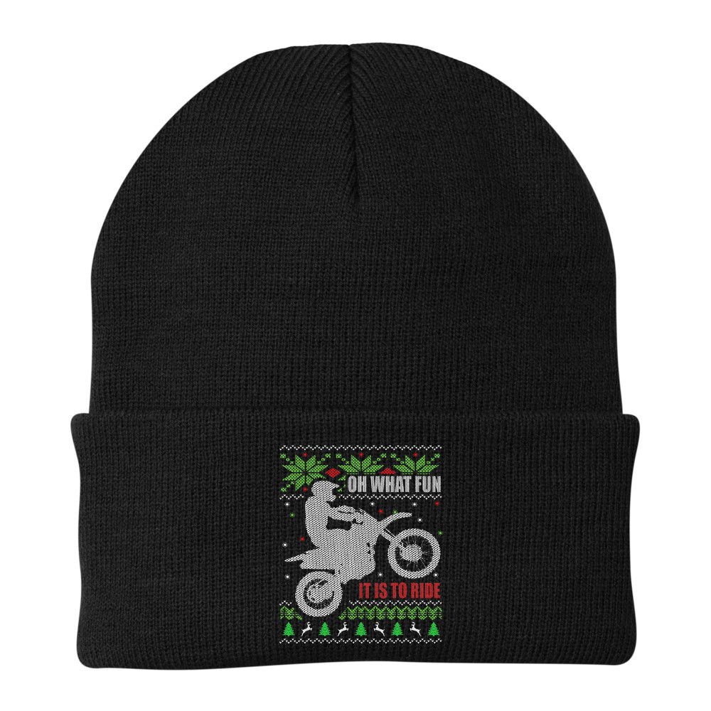 Ugly Christmas Sweater Dirt Bike Motorcycle Motocross Biker Beanie