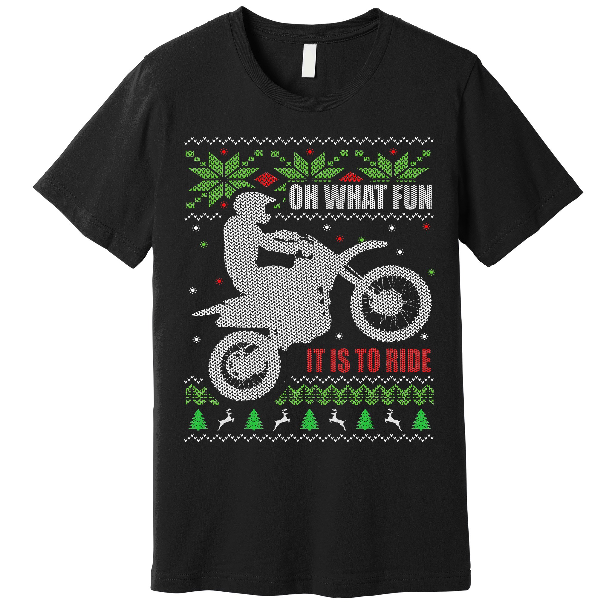 Ugly Christmas Sweater Dirt Bike Motorcycle Motocross Biker Premium T-Shirt