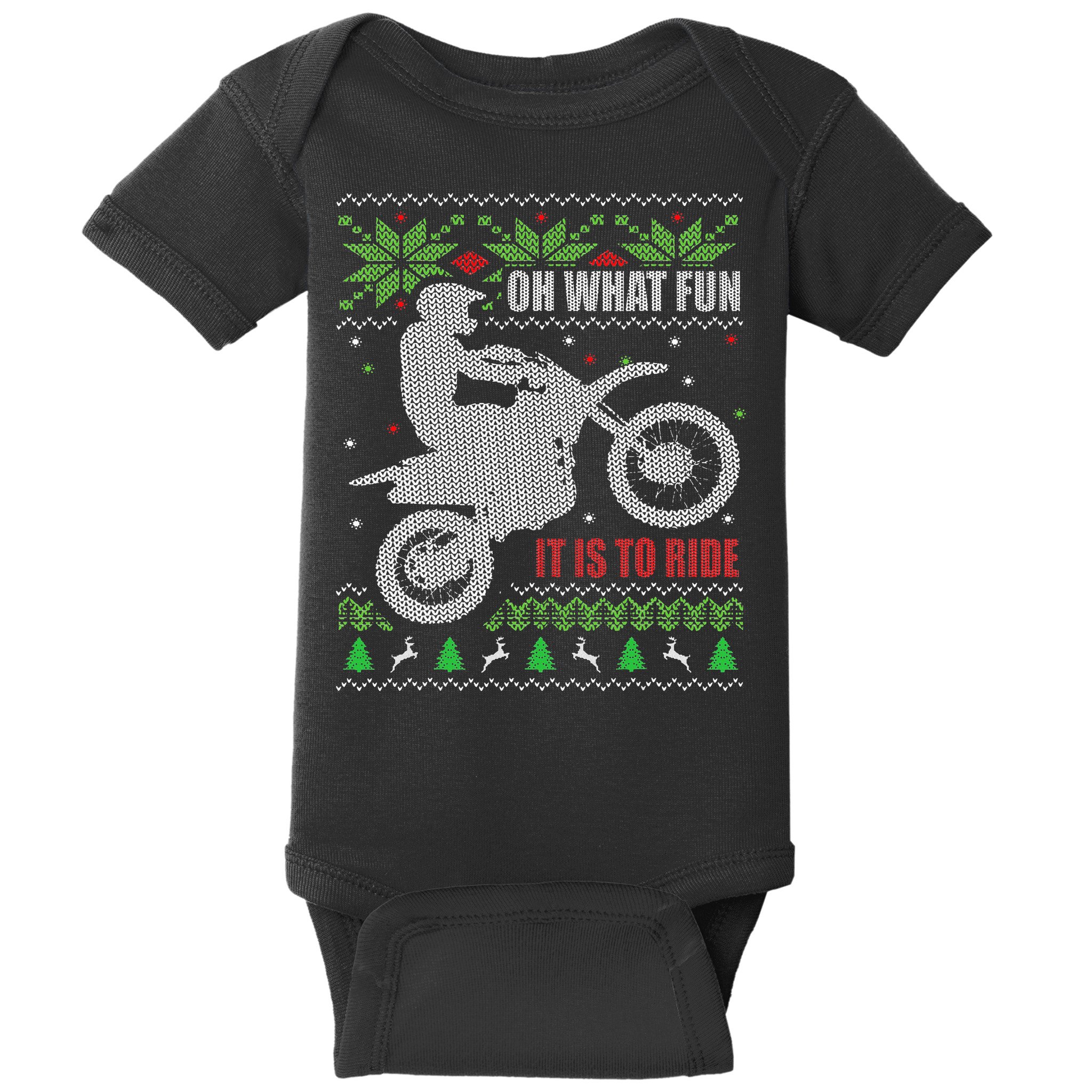 Ugly Christmas Sweater Dirt Bike Motorcycle Motocross Biker Baby Bodysuit