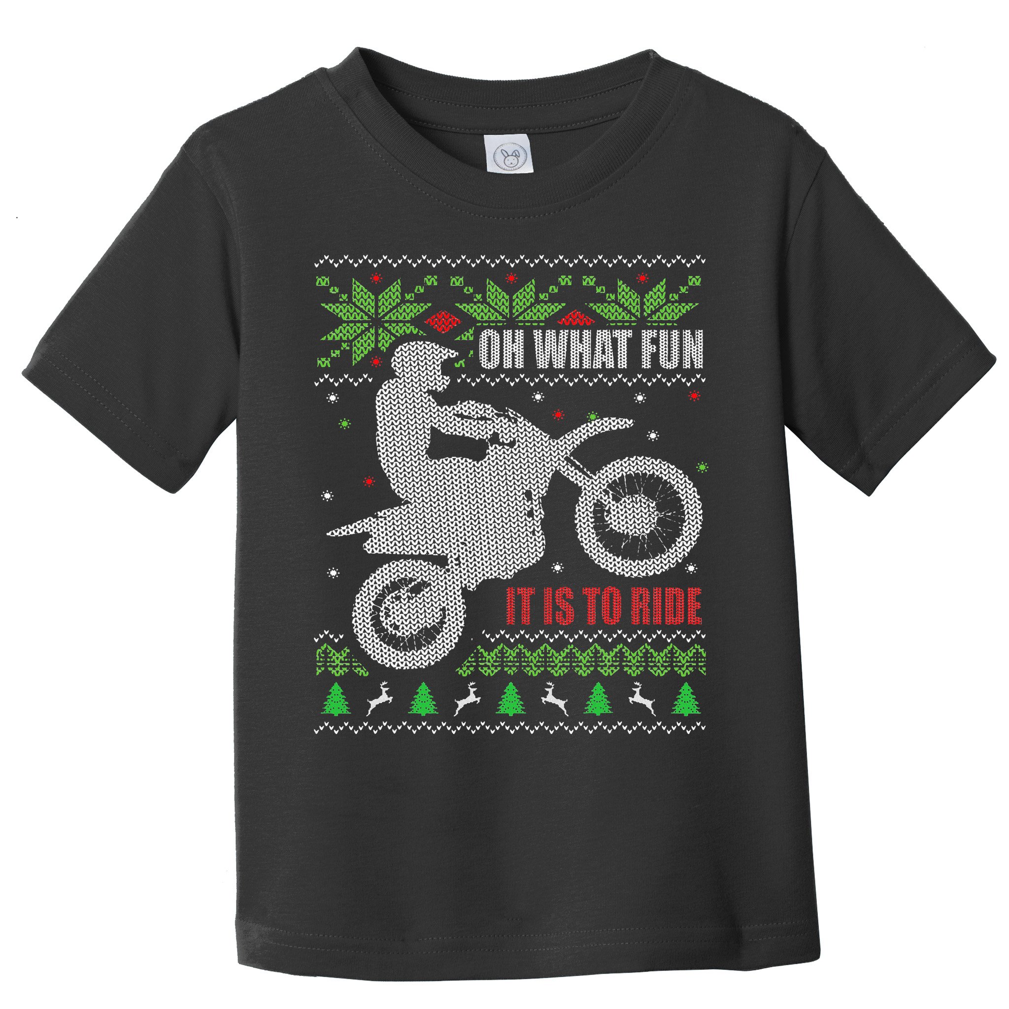 Ugly Christmas Sweater Dirt Bike Motorcycle Motocross Biker Toddler T-Shirt