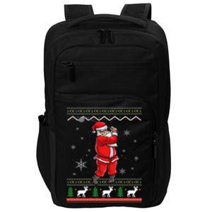 Ugly Christmas Santa Golfer Golfing Xmas Golf Lover Player Gift Impact Tech Backpack