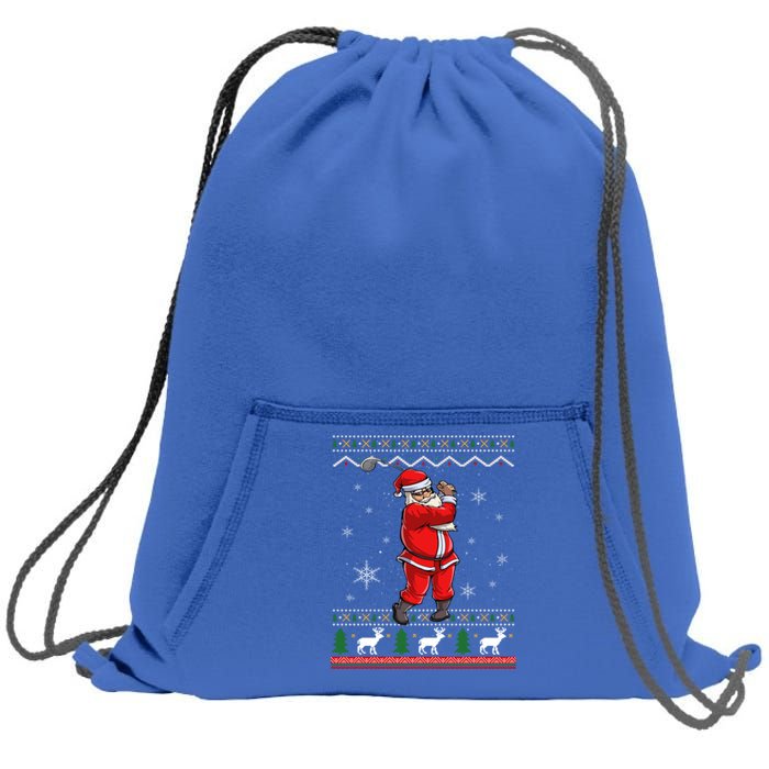 Ugly Christmas Santa Golfer Golfing Xmas Golf Lover Player Gift Sweatshirt Cinch Pack Bag