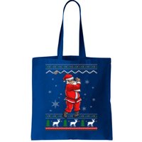 Ugly Christmas Santa Golfer Golfing Xmas Golf Lover Player Gift Tote Bag