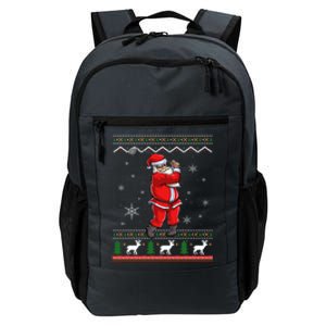 Ugly Christmas Santa Golfer Golfing Xmas Golf Lover Player Gift Daily Commute Backpack