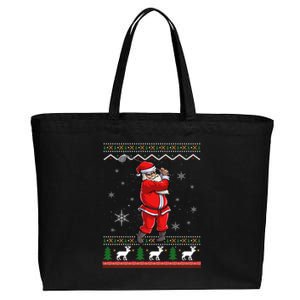 Ugly Christmas Santa Golfer Golfing Xmas Golf Lover Player Gift Cotton Canvas Jumbo Tote