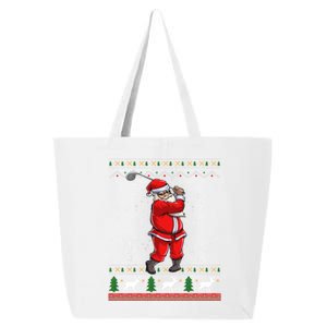 Ugly Christmas Santa Golfer Golfing Xmas Golf Lover Player Gift 25L Jumbo Tote